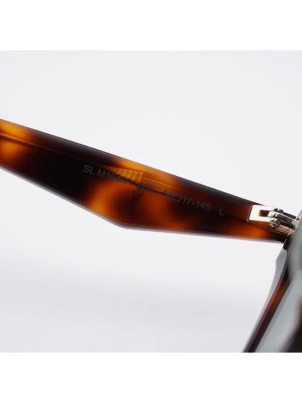 Saint Laurent SL M104/F 003 Sunglasses Havana Square Frame, Green Lenses